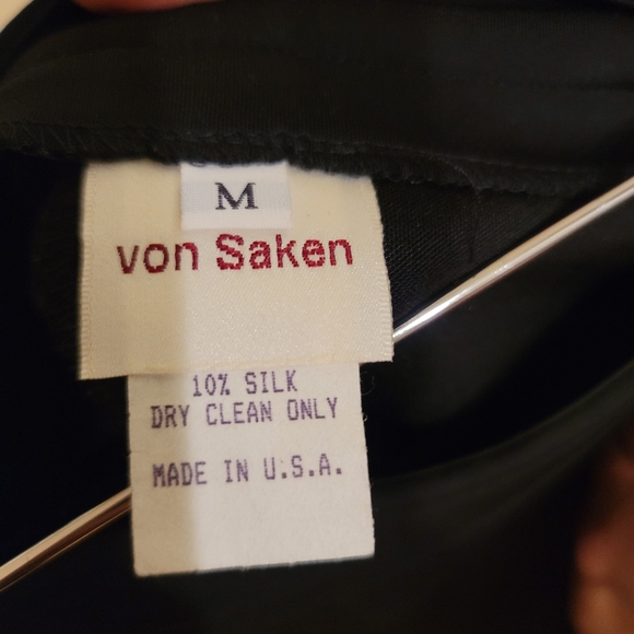 Von Saken Long Black Rhinestone Zipper Slit Skirt - Picture 4 of 4